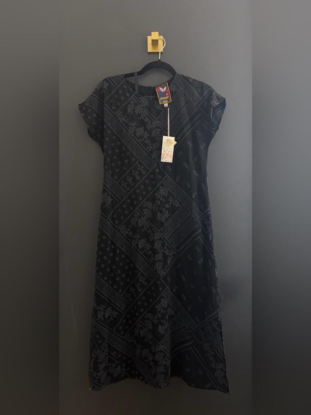 Johnny Was Short-Sleeve Midi Dress